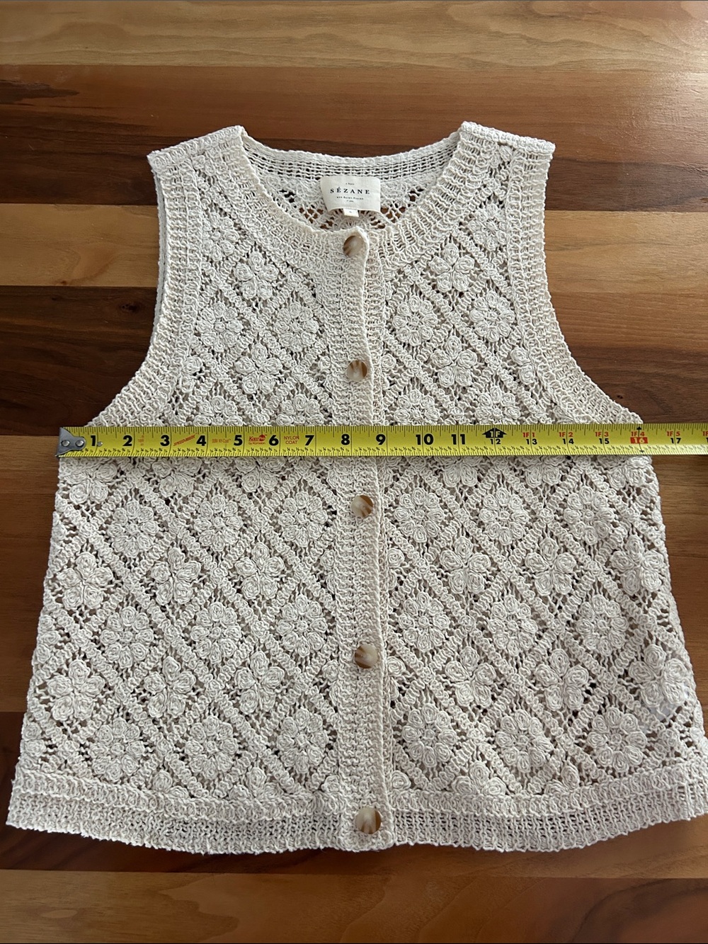 Sezane Ron Top Ecru size Small - Picture 5 of 9